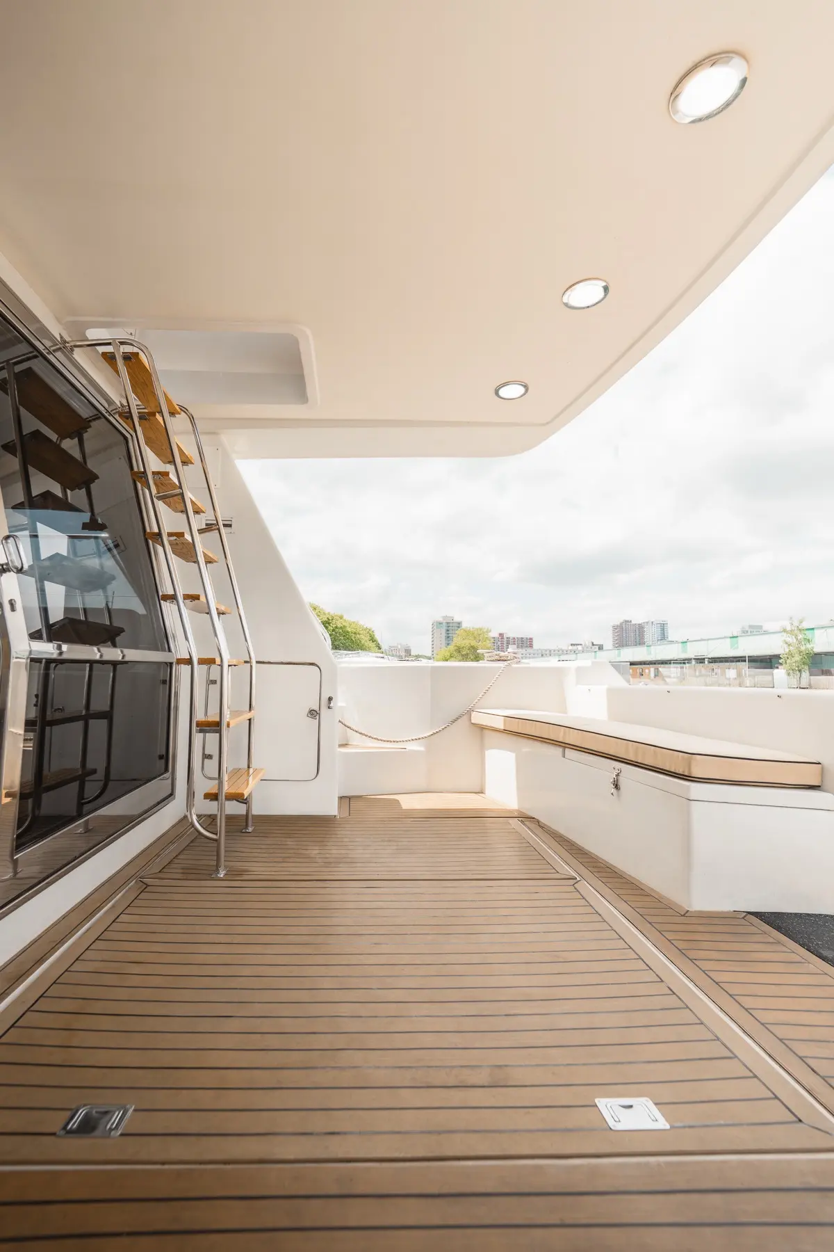 Valhalla yacht deck prepared for a Toronto charter